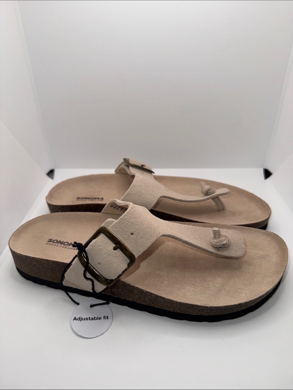 Sonoma Suede Leather Thong Sandals Women’s 6 Taupe